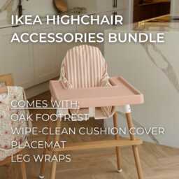 Ikea Antilop Highchair Accessories Bundle - Peach Stripe