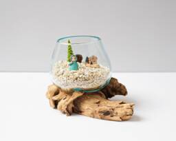 Blown Glass Small, Melted Glass, Molten Terrarium, Vase, Hand Recycled Succulent Planter, Office Decor, Mother Loss Gift