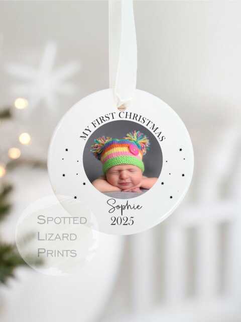 Personalised Christmas Bauble - First Baby Xmas Ornament Custom Name Tree - image 1