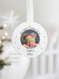 Personalised Christmas Bauble - First Baby Xmas Ornament Custom Name Tree - thumbnail 1