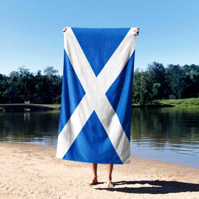 Scotland Flag Scottish Cross Custom Soft Highly Absorbent Beach Bath Sheet Towel Decoration Family Pet His Her House Warming Gift - image 1