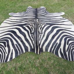 Zebra New - Black & White New Printed Cowhide Rug Genuine Natural Hair On Large Black White Beige Brown Print Soft -Zwl - thumbnail 4