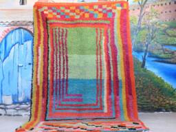 Custom Fabulous Azilal Rug, Authentic Moroccan Rug, Abstract Multicolored Carpet, Handmade Bohemian Rug - thumbnail 1