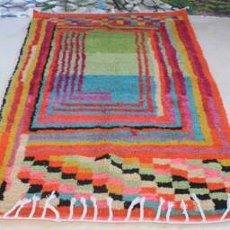 Custom Fabulous Azilal Rug, Authentic Moroccan Rug, Abstract Multicolored Carpet, Handmade Bohemian Rug - thumbnail 3