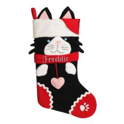 Personalised Fun Black Cat Christmas Stocking - thumbnail 1