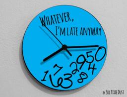Whatever, I'm Late Anyway/Round Blue - Wall Clock