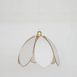 Simple Flower Pendant Light - Ecru & Gold - thumbnail 4