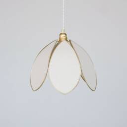 Simple Flower Pendant Light - Ecru & Gold - thumbnail 2