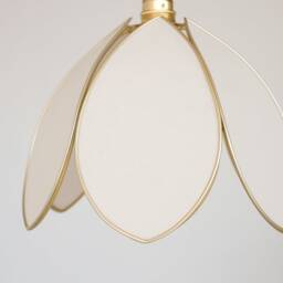 Simple Flower Pendant Light - Ecru & Gold - thumbnail 3