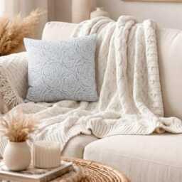 Handmade Cream Floral Cushion Cover - Rose Pattern - - 18x18 - thumbnail 2