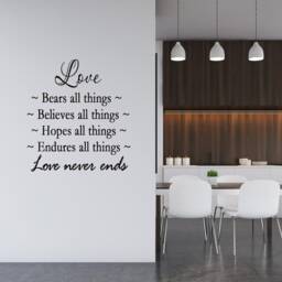 Vwaq Love Bears All Things Believes Hopes Endures Decal Wall Art Quote Large Sticker - thumbnail 1