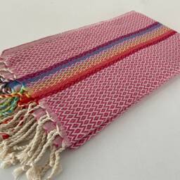 Personalized Rainbow Turkish Towel, Bridesmaid Gift, Beach Peshtemal - thumbnail 3