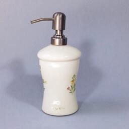 Soap Dispenser, White Ceramic Soap Pump, Lotion Handmade, Retro Vintage Style, Gift For Her, Liquid Dispenser - thumbnail 3
