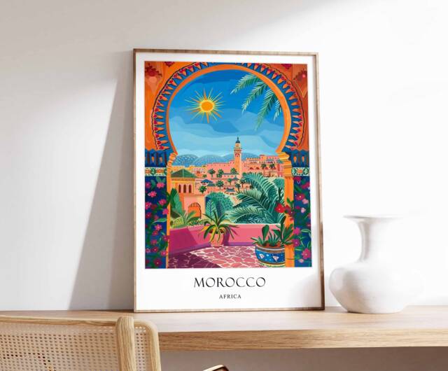 Morocco Poster, Islamic Decor, Art, Middle Eastern Gift, Travel Muslim Arabic Decor - image 1