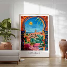 Morocco Poster, Islamic Decor, Art, Middle Eastern Gift, Travel Muslim Arabic Decor - thumbnail 2