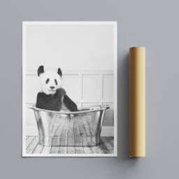 Funny Panda in Bath Print - Bathroom Wall Art, Canvas Or Photo - thumbnail 3