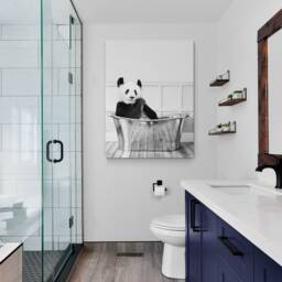 Funny Panda in Bath Print - Bathroom Wall Art, Canvas Or Photo - thumbnail 2
