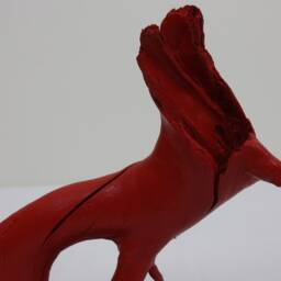 Wooden Sculpture Springbok Figure Art Home Decoration - thumbnail 3