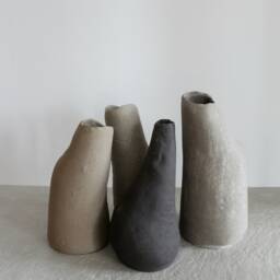 Handmade Stoneware Pottery Vase Brown Wabi Sabi Minimalist Decor - thumbnail 3