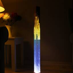Mahogany & Epoxy Resin Floor Lamp Modern Decorative Led Night Light - thumbnail 4