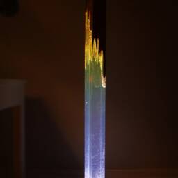 Mahogany & Epoxy Resin Floor Lamp Modern Decorative Led Night Light - thumbnail 3