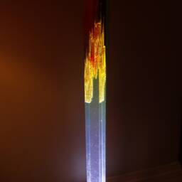 Mahogany & Epoxy Resin Floor Lamp Modern Decorative Led Night Light - thumbnail 2