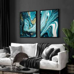 Wall Decor Living Room, Home Decor, Hanging Set Of 2 Prints, Office Decor Gift, Above Bed Decor, Abstract Wall Art, New Home Gift - thumbnail 2