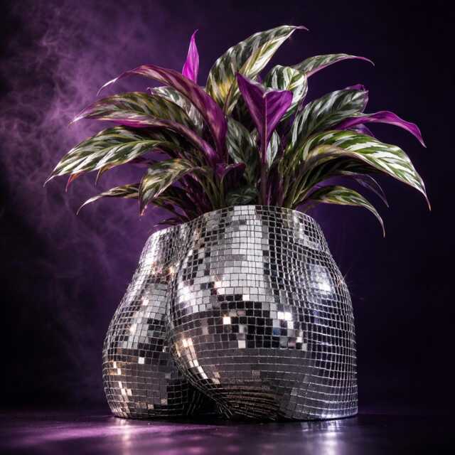 Disco Ball Body Planter - Cheeky Silver Mirror Home Decor - image 1