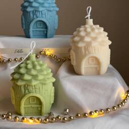 Pine Cone House Candle Handmade Soy Christmas Decor - thumbnail 2