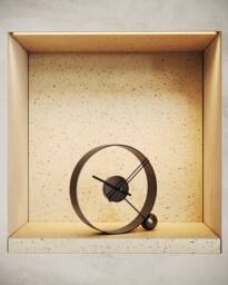 Modern Black Table Clock Minimalist Steel Desk Clock