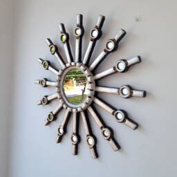 "Peruvian Mirrors ""Calavera 40cm Silver" - thumbnail 2