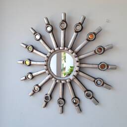 "Peruvian Mirrors ""Calavera 40cm Silver" - thumbnail 1