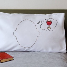 Wine O'clock Pillowcase Gift For Lovers With Option Personalisation From Twisted Twee's Alcohol Themed Joke Headcases - thumbnail 3