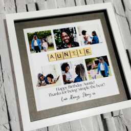 Personalised Photo Frame For Couples - Anniversary Gift Boyfriend Girlfriend Me & You Scrabble Romantic Collage - thumbnail 4