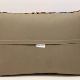 Turkish Kilim Pillow Cover 16x24, Vintage Wool Lumbar Cushion - thumbnail 4