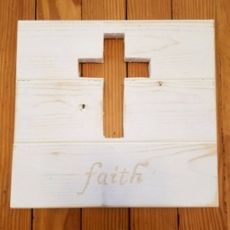 Reclaimed Wood Cross Cutout Faith Hand Carved Wall Decor - thumbnail 3