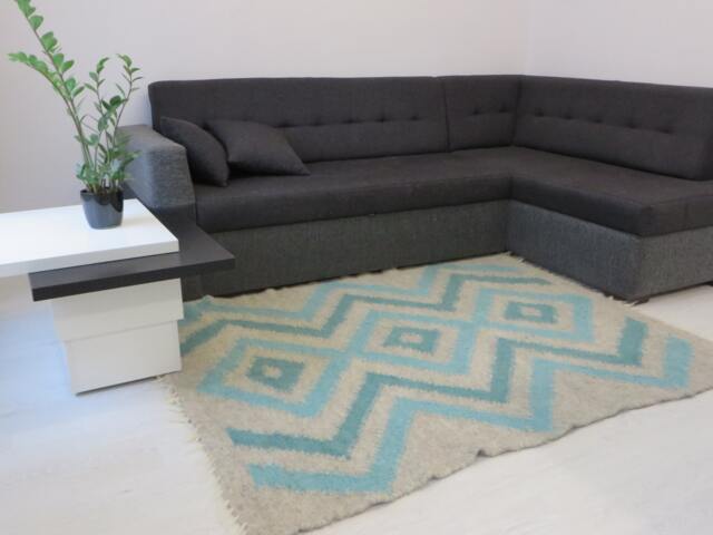 Handmade Wool Kilim Rug Boho Chic Grey Blue Woven Rug - image 1