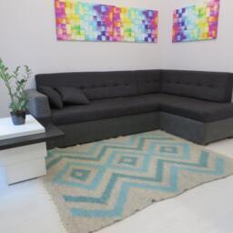 Handmade Wool Kilim Rug Boho Chic Grey Blue Woven Rug - thumbnail 2