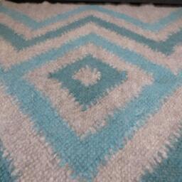 Handmade Wool Kilim Rug Boho Chic Grey Blue Woven Rug - thumbnail 3