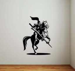Knight Wall Decal Horseman Vinyl Sticker Medieval Murals Bedroom Interior Home Decor Housewares Door - 2Knt - thumbnail 1