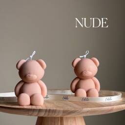 Small Teddy Bear Candle Sculptural Soy Wax, Custom Scent - thumbnail 2