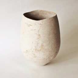 Extra-Large Sculptural Ceramic Vase Japandi Stoneware Centerpiece Hand-Built in Barcelona - thumbnail 3