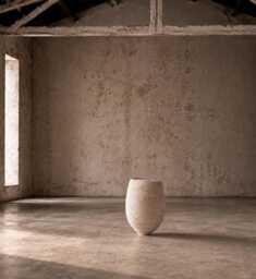 Extra-Large Sculptural Ceramic Vase Japandi Stoneware Centerpiece Hand-Built in Barcelona - thumbnail 1