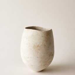 Extra-Large Sculptural Ceramic Vase Japandi Stoneware Centerpiece Hand-Built in Barcelona - thumbnail 2