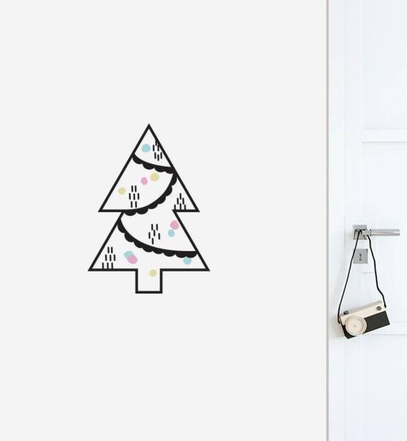 Simple Christmas Tree Wall Sticker Decal - Kids Stickers, Animals Childrens Decals, Art, Room, Girl, Boy