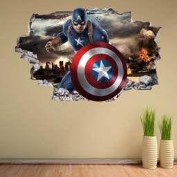 Captain America Superhero Wall Decal Sticker Mural Poster Print Art Home Office Decor Ea55 - thumbnail 3