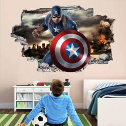 Captain America Superhero Wall Decal Sticker Mural Poster Print Art Home Office Decor Ea55 - thumbnail 2