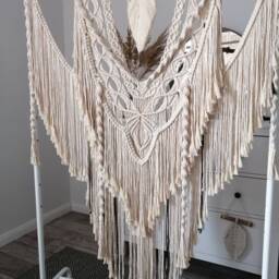 Large Macrame Backdrop, Extra Large Wall Decor With Feather, Home & Living, Boho Wall Decor, Gift For Home, Living Room - thumbnail 4