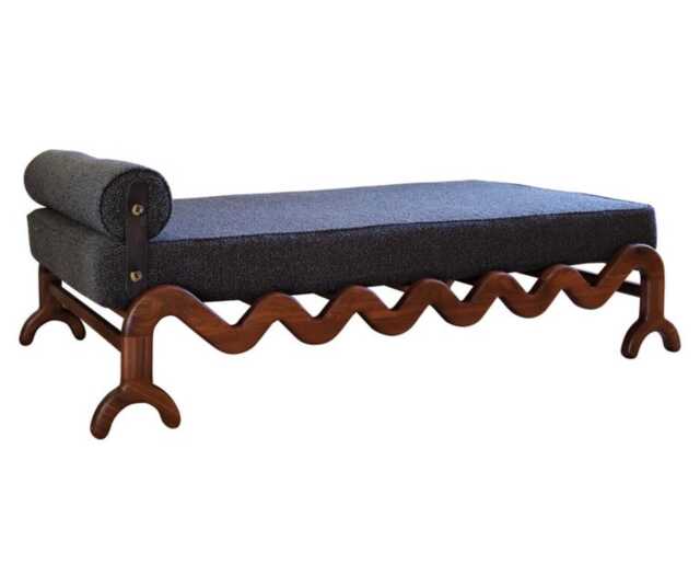 Solid Walnut Boucl?? Day Bed - Luxury Handcrafted UK Furniture Home Decor - image 1