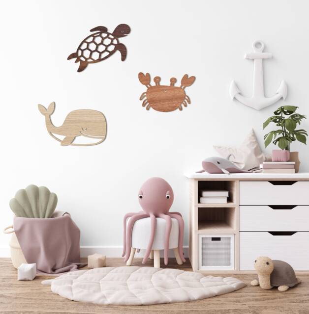 Under The Sea Trio Wall Decor Home - Nursery/Kids Animals Children Room Marine Sealife - image 1